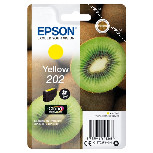 "Cartouche originale Epson 202 ""Kiwi"" jaune 4 ml"