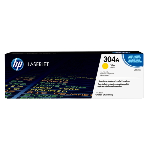 Toner original HP CC532A Jaune - 2 800 pages