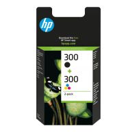 Pack de 2 Cartouches originales HP 300 Noir et Couleurs - 4 mL