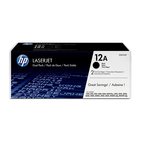 Pack de 2 Toners originaux Hp 12A noir 2000 pages