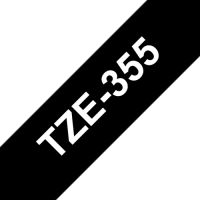 Ruban original BROTHER TZe-355 Blanc/Noir - 24 mm x 8 mètres standard