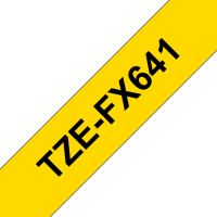 Ruban original BROTHER TZe-FX641 Noir/Jaune - 18 mm x 8 mètres