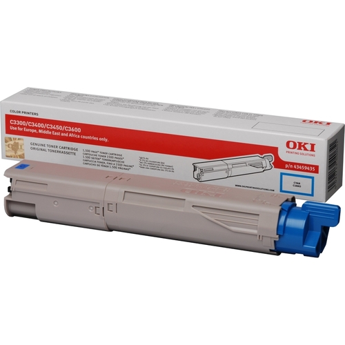 Toner original OKI 43459435 Cyan - 1 500 pages
