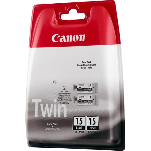 Pack de 2 Cartouches originales Canon BCI15 noire 5 ml