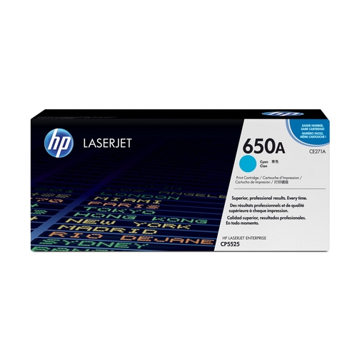 Toner original Hp 650A cyan 15000 pages