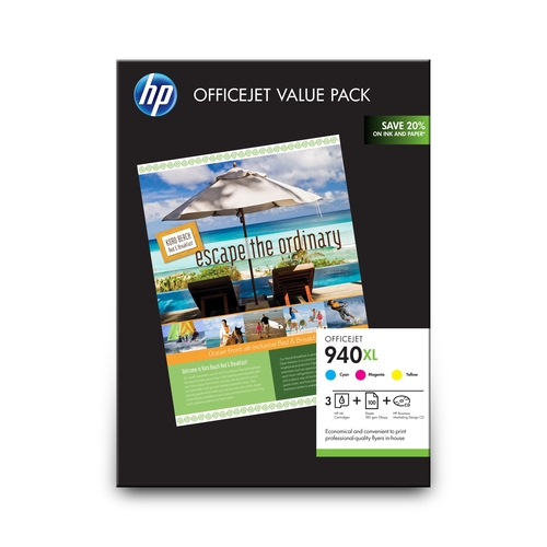 Pack de 3 cartouches originales HP 940 XL couleurs