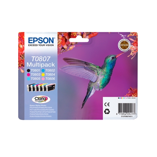 Cartouche originale EPSON T0805 "Colibri" Cyan clair - 7,4 mL