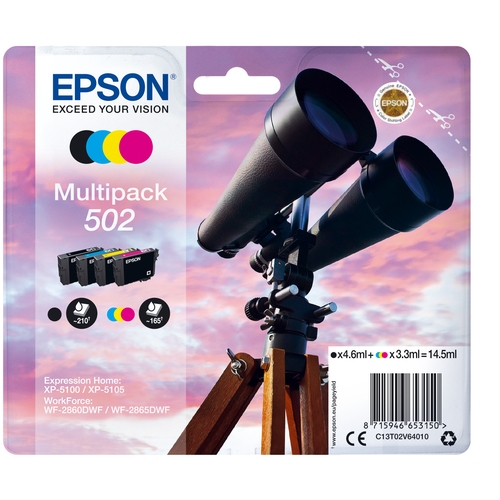"Pack de 4 Cartouches originales Epson 502 ""Jumelles"""