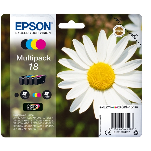 "Pack de 4 Cartouches originales Epson 18 ""Pâquerette"""