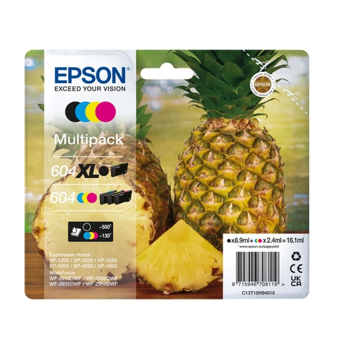 "Pack de 4 Cartouches originale Epson 604XL ""Ananas"" "