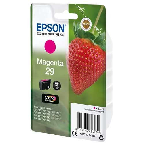 """Cartouche originale Epson 29 """"Fraise"""" magenta 3 ml"""