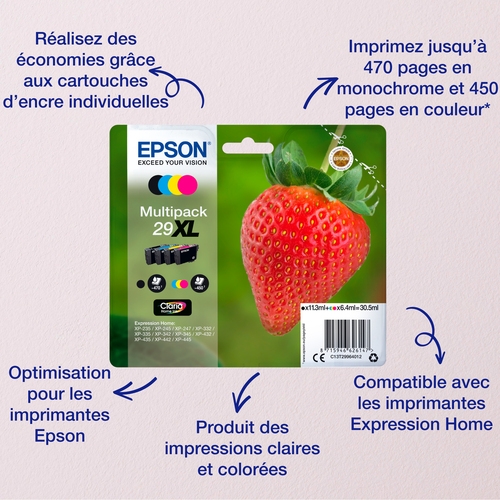 Cartouche originale EPSON 29XL "Fraise" Magenta - 6 mL