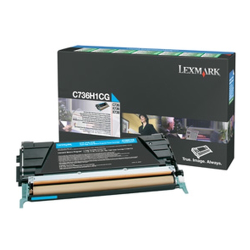 Toner original LEXMARK C736H1CG Cyan - 10 000 pages