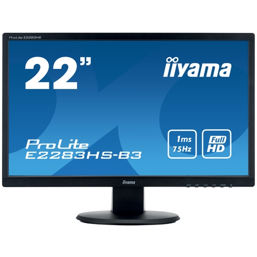 Écran recond. 22" IIYAMA ProLite E2283HS-B3 1920x1080 HDMI/VGA/DP   B