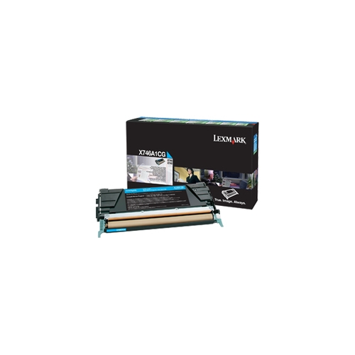 Toner original Lexmark X746A1CG cyan 7000 pages